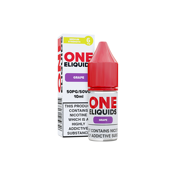 6mg One E-Liquids Flavoured Nicotine E-Liquid 10ml (50VG/50PG)