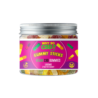 Why So CBD? 1000mg Broad Spectrum CBD Small Vegan Gummies - 11 Flavours